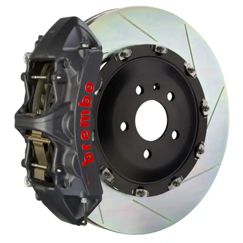 Premium Brembo 08-09 F430 Scuderia Front GTS BBK 6 Piston Cast 405x34 2pc Rotor Slotted Type-1-Black HA