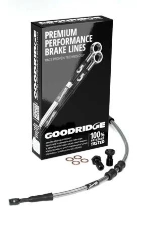 Goodridge 15-23 HD FLTRX/FLTRXS/ST (w/ABS) -2in Clear Brake Line Kit w/Black Fittings Today Only