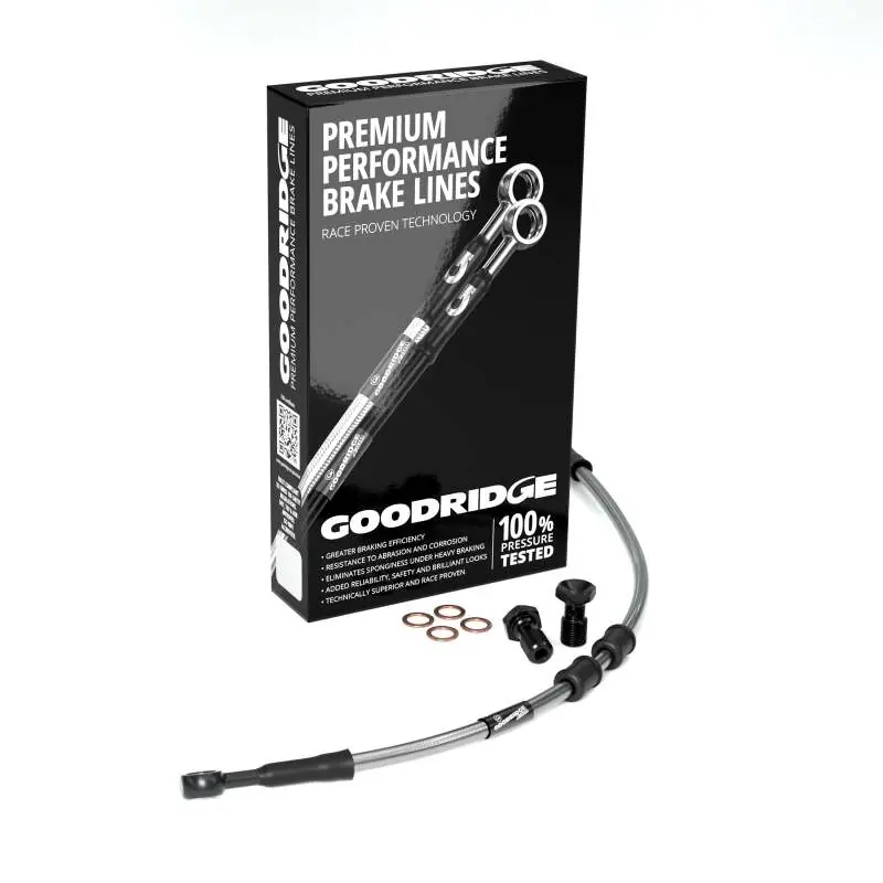 Goodridge 15-23 HD FLTRX/FLTRXS/ST (w/ABS) -2in Clear Brake Line Kit w/Black Fittings Today Only