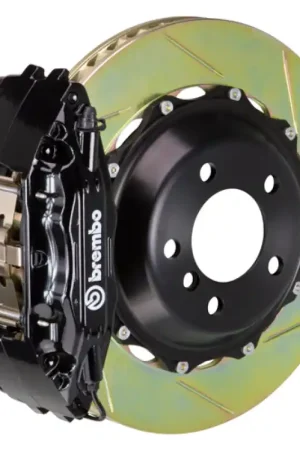 Brembo 80-89 930 Front GT BBK 4 Piston Cast 2pc 355x32 2pc Rotor Slotted Type-1-Black Express Delivery