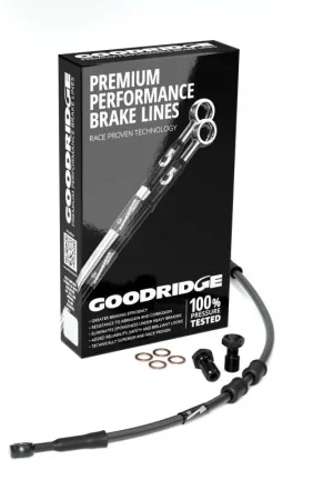 Goodridge 14-22 HD FLH CVO Multi (w/ABS) +6in Black Brake Line Kit w/Black Fittings Mega Sale