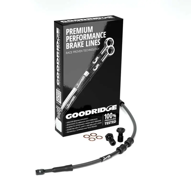 Goodridge 14-22 HD FLH CVO Multi (w/ABS) +6in Black Brake Line Kit w/Black Fittings Mega Sale