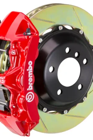 Top Pick Brembo 12-14 328i M-Sport Brakes (Excl xDrive) Fr GT BBK 6Pist Cast 380x32 2pc Rotor Slot Type1-Red
