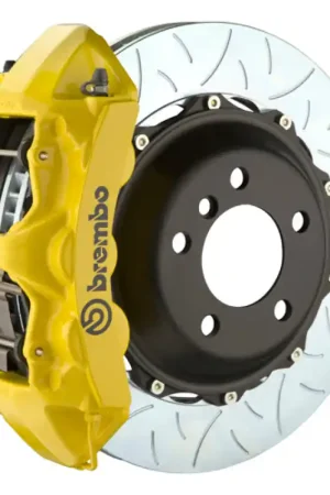 Brembo 05-09 F430 Challenge Front GT BBK 6 Piston Cast 380x32 2pc Rotor Slotted Type-3- Yellow High Quality