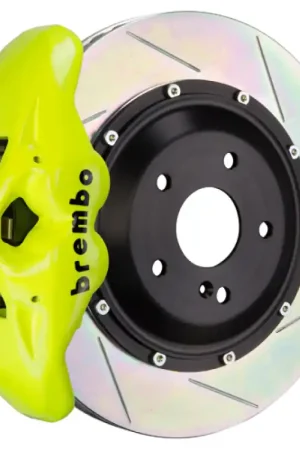 Certified Brembo 12-16 991.1 C2 Rr GT BBK 4Pis Cast 380x28 2pc Rotor Slotted Type1-Fluo. Yellow