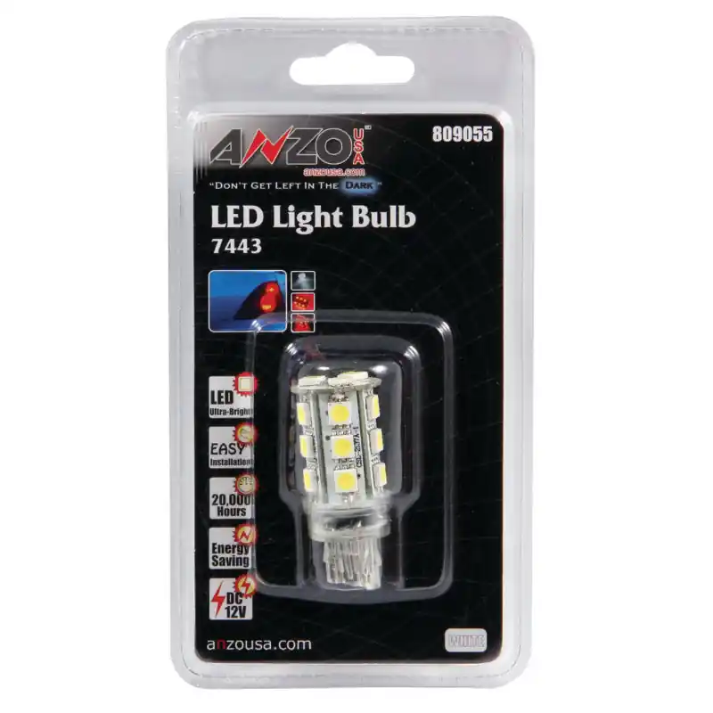 Free Delivery ANZO LED Bulbs Universal 7444 White - 18 LEDs 1 3/4in Tall