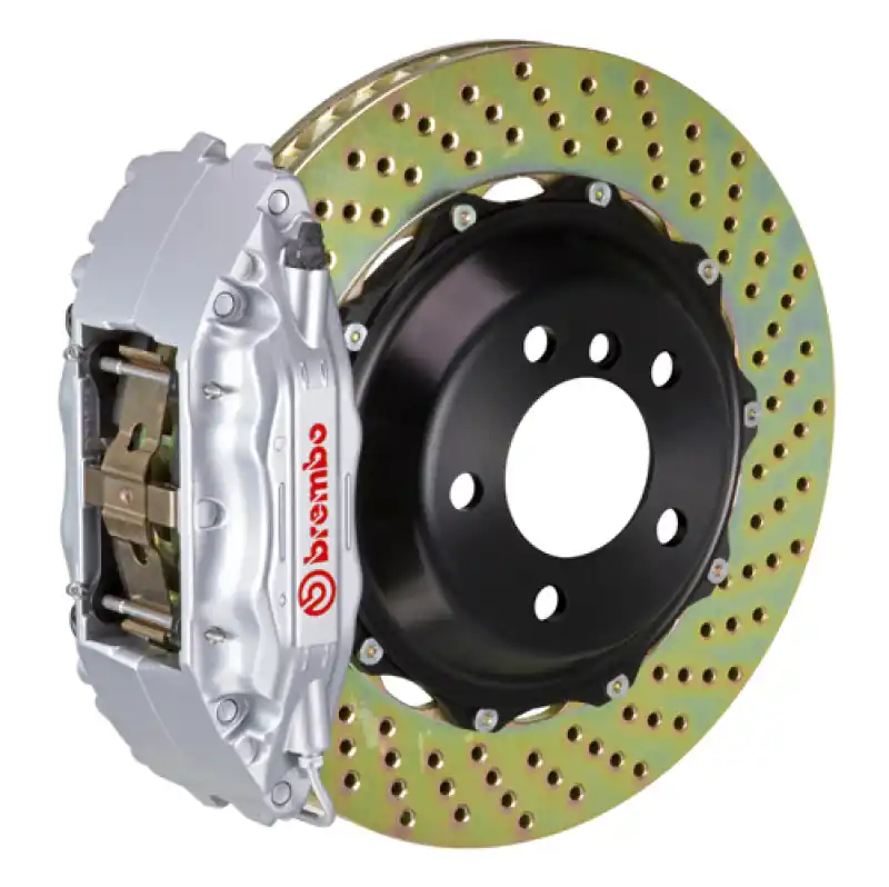 Brembo 02-06 Q45 Front GT BBK 4 Piston Cast 2pc 355x32 2pc Rotor Drilled-Silver Mega Sale