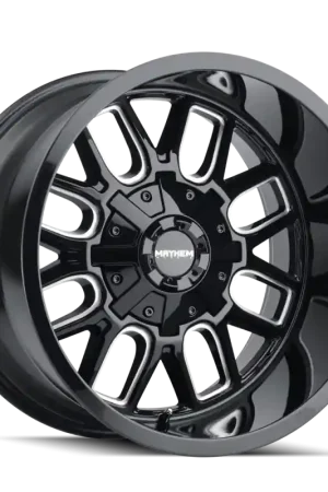 No Minimum Order Mayhem 8107 Cogent 18x9 / 8x165.1 BP / 0mm Offset / 130.8mm Hub Gloss Black Milled Wheel