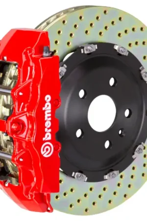 Brembo 14-18 A45 AMG Front GT BBK 6 Piston Cast 380x34 2pc Rotor Drilled-Red Express Delivery