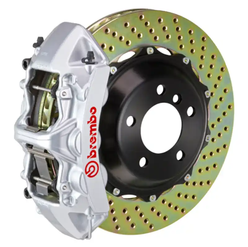 Handmade Brembo 17+ A4 /18+ A5 Front GT BBK 6 Piston Cast 380x32 2pc Rotor Drilled-Silver