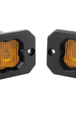 Diode Dynamics Stage Series C1 LED Pod - Yellow SAE Fog Flush ABL (Pair) Warranty Included