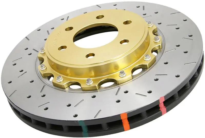 Budget DBA 05-12 Corvette C6 w/Z06 pkg Front Drilled & Slotted 5000 Series 2 Piece Rotor Assembled w/ Gold