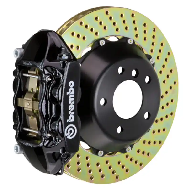 Brembo 00-02 S4/02-05 A4/06-08 A4 Front GT BBK 4 Piston Cast 365x29 2pc Rotor Drilled-Black Must Have