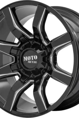 Moto Metal Wheels Spider MO804 Gloss Black Milled 22x10 -18mm Offset 5x127 (5x5),5x139.7 (5x5.5) Price Drop