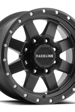 Holiday Sale Raceline 935B Defender 20x9in / 5x139.7 BP / 18mm Offset / 107.95mm Bore - Satin Black Wheel