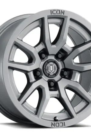 Weekend Sale ICON Vector 5 17x8.5 5x5 -6mm Offset 4.5in BS 71.5mm Bore Titanium Wheel