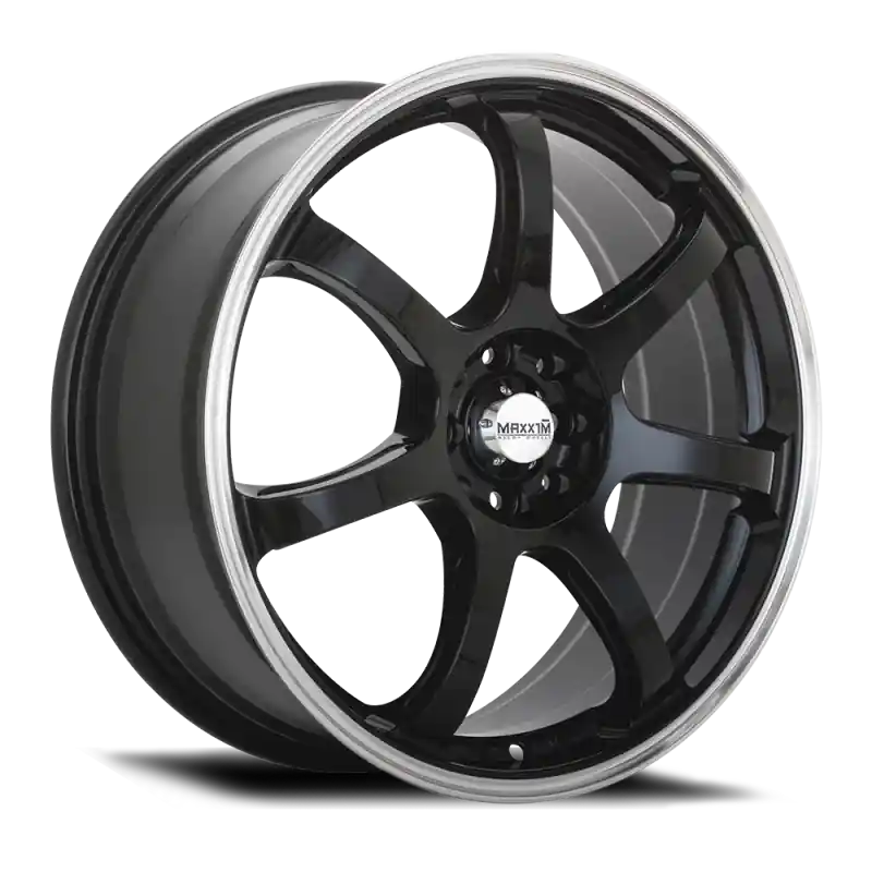 Premium Maxxim Knight 16x7 10x100/114.3 ET40 Gloss Black Lip Polish