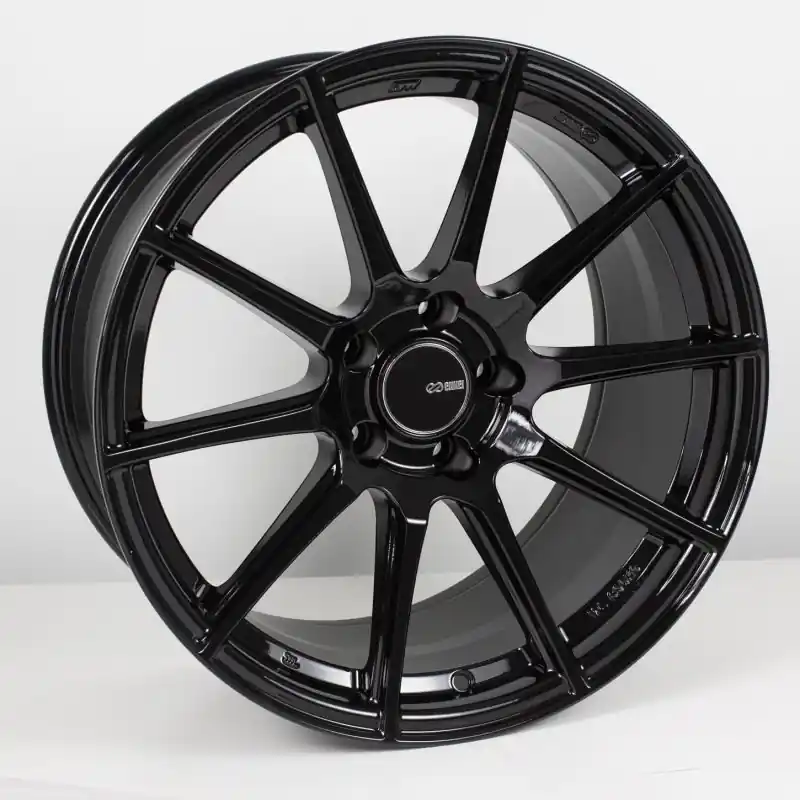 Brand New Enkei TS10 18x8 45mm Offset 5x100 Bolt Pattern 72.6mm Bore Dia Black Wheel