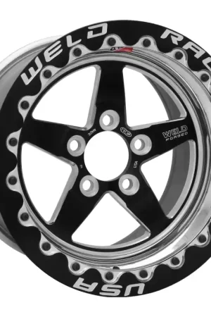 Weld S71 15x8.33 / 5x4.75 BP / 4.5in. BS Black Wheel (Medium Pad) - Black Single Beadlock MT Luxury