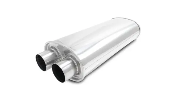 Instant Buy Vibrant Streetpower Oval Muffler 2.50in Dual Inlet/Outlet 18in Body Length