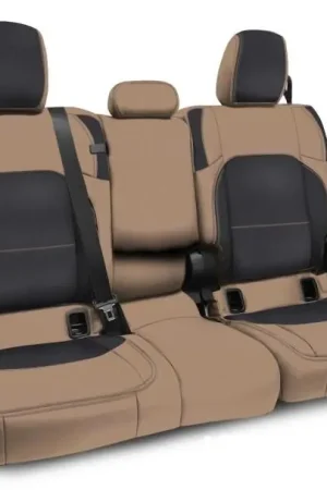 Get Yours PRP 2020+ Jeep Gladiator JT Rear Bench Cover with Leather Interior - Black/Tan