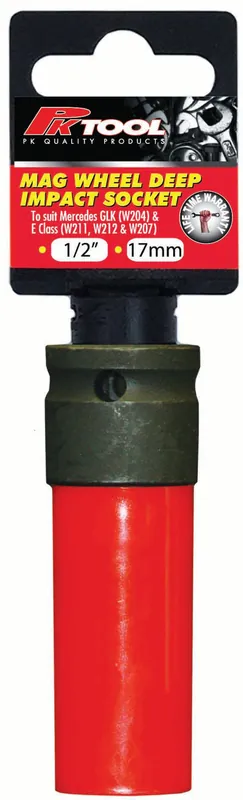 PKTool 1\\/2 inch Dr 17mm Deep Impact Mercedes Benz Mag Wheel Socket - PT12500 (Pickup Only) Warranty Included