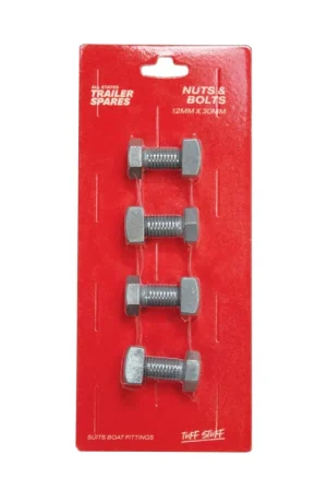 Mega Sale ASTSS M12x30mm Galvanised Bolts with Square Nuts (Pack of 4) - R5302GBN