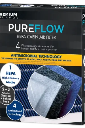 PUREFLOW 2016 GMC Yukon XL Cabin Air Filter with HEPA and Antibacterial Technology, PC9958HX Viral
