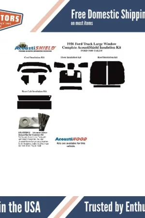 Direct From Manufacturer Insulation Sound Deadener Kit for 1956 Ford Truck Acoustishield Floor