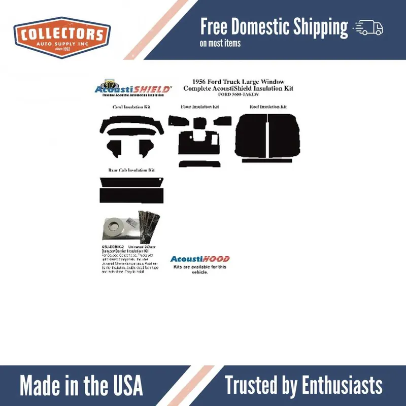 Direct From Manufacturer Insulation Sound Deadener Kit for 1956 Ford Truck Acoustishield Floor