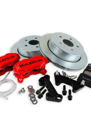 While Supplies Last Baer Brakes 4402007HO-2 Baer Brakes 13" SS4 Rear Brake Kit, Hugger Orange, Slot/Zinc