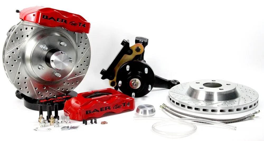 Baer Brakes 4301403HO-11 Baer Brakes 13" Track4 Front Brake Kit, Hugger Orange, Slot, ARP Studs Trusted Brand