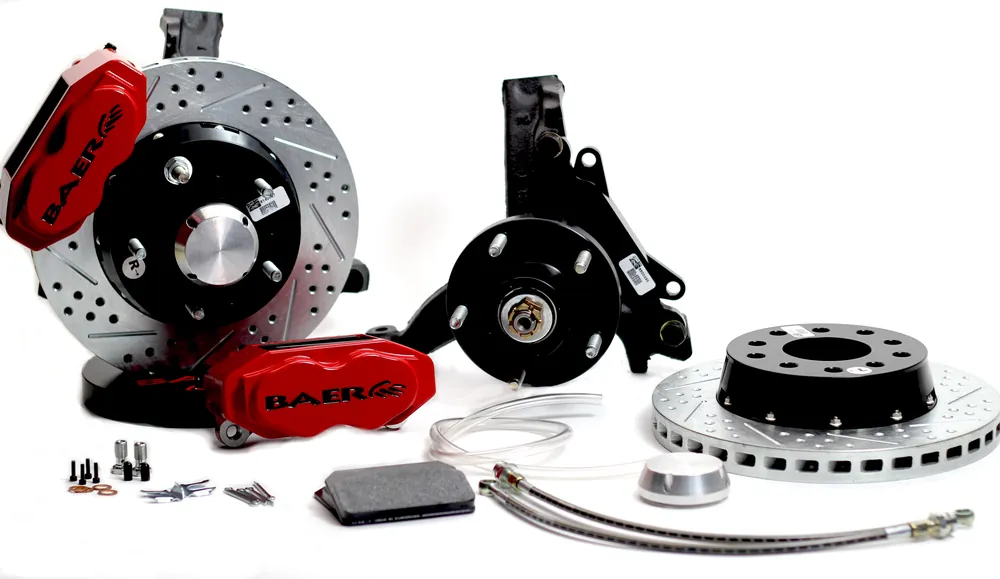 Baer Brakes 4301438FR-1X Baer Brakes 11" SS4+ Front Brake Kit, Fire Red, Slot, Std. Studs Premium