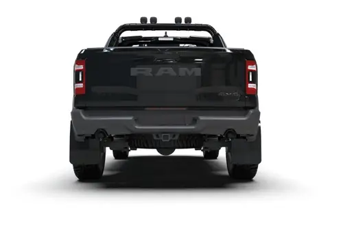 Brand New Rally Armor 2021-2024 Ram 1500 TRX | 2025-2026 RAM RHO Black UR Mud Flap - Metallic Black Logo
