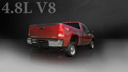 Price Cut Corsa 14900BLK Sport Black Twin 4.0" Single Side Cat-Back for 2009-2013 Chevy Silverado 1500 Regular Cab-Long Bed 4.8L V8