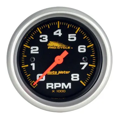 Direct From Manufacturer Autometer Pro-Cycle Gauge Tach 2 5/8in 8K Rpm 2&4 Cylinder Black - 19324