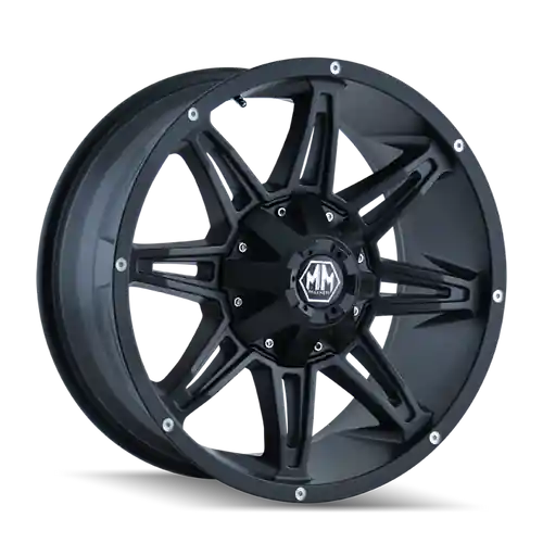 Mayhem 8090 Rampage 20x9 / 6x135 BP / 11mm Offset / 106mm Hub Matte Black Wheel Professional Grade
