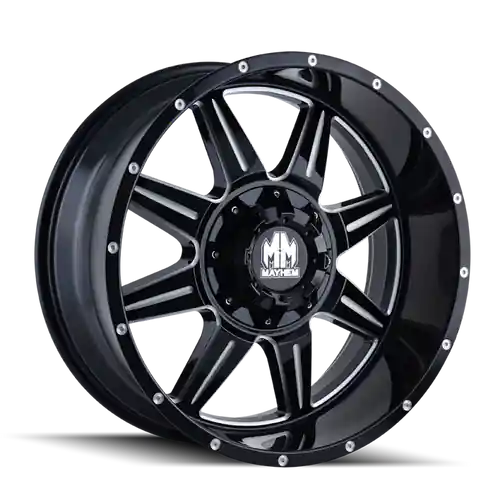 Top Pick Mayhem 8100 Monstir 22x10 / 6x135 BP / -19mm Offset / 106mm Hub Black w/ Milled Spokes Wheel