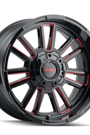 Mayhem 8115 Apollo 20x9 / 6x135 BP / 0mm Offset / 106mm Hub Black w/ Prism Red Wheel Wholesale