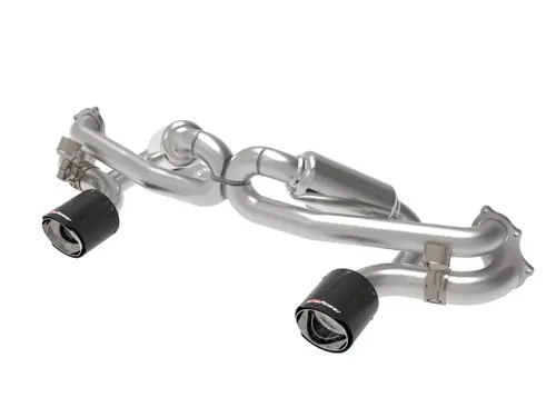 aFe MACHForce XP 2.25in-2.5in 304SS Exhaust Cat-Back 20-22 Porsche Cayman GT4 (718) - Carbon Tips - 49-36443-C Today Only