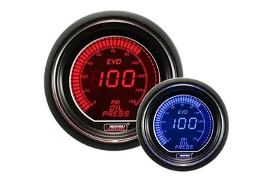 Hot Deal Prosport EVO Series 52mm Electrical Oil Pressure Gauge (Red / Blue)