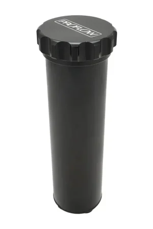Hot Deal Proflow Radiator Overflow Tank Billet Aluminium With Bracket 0.75L 60mm Dia 330mm Tall AN Port with Barb Fitting Black