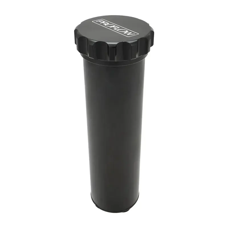 Hot Deal Proflow Radiator Overflow Tank Billet Aluminium With Bracket 0.75L 60mm Dia 330mm Tall AN Port with Barb Fitting Black