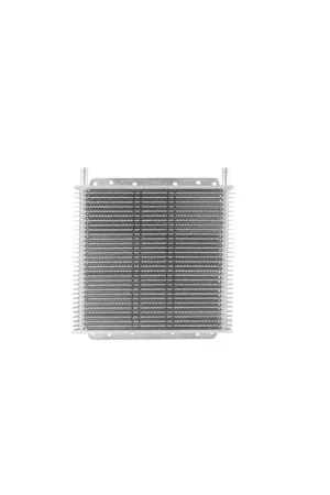 Weekend Sale PWR Trans Oil Cooler - 280 x 255 x 19mm 1/2" Hose Barb suits SPAL 11" Fan - Black Powder Coat