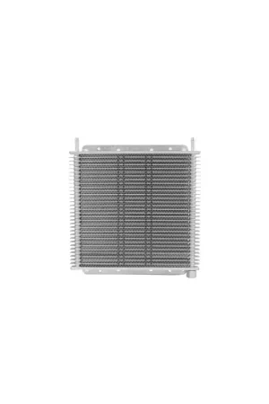 PWR Trans Oil Cooler - 280 x 255 x 19mm 5/16" Hose Barb suits 11" SPAL Fan, Temp Switch Boss - Raw Hot Deal