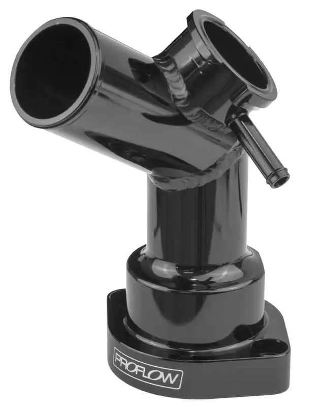 Bulk Order Proflow Water Neck Billet Aluminium Black Anodised 45 Degree Swivel For Mazda Series 4 Billet Cap Neck