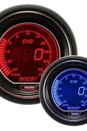 Latest ProSport 52mm Electrical 'Evo' Boost Gauge - Red / Blue