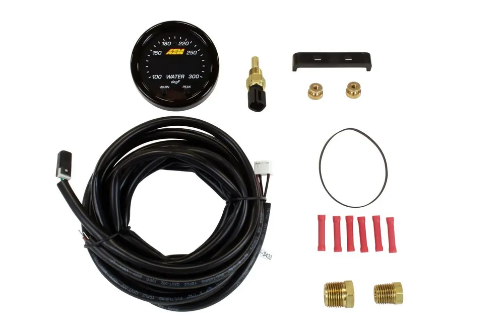 Seasonal Sale AEM X-Series Temperature Gauge 100~300F / 40~150C. Black Bezel & Black Water Faceplate
