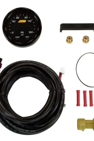 AEM X-Series Oil Pressure Gauge 0~150psi / 0~10bar. Black Bezel & Black Faceplate Wholesale
