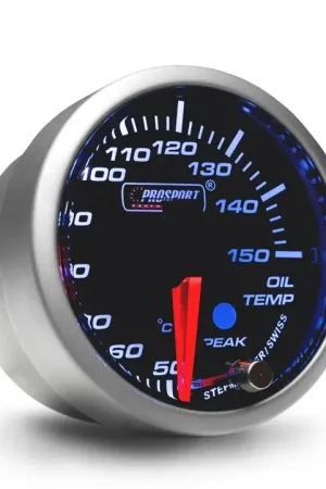 Clearance ProSport 52mm 'Premium' Oil Temperature Gauge - Amber/White (Celsius)